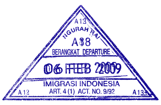 Passport stamp Ngurah Rai Airport, Bali