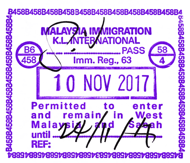 Malaysia Entry Stamp